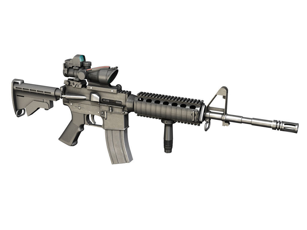 Colt M4A1 Sopmod ACOG 3D model_8
