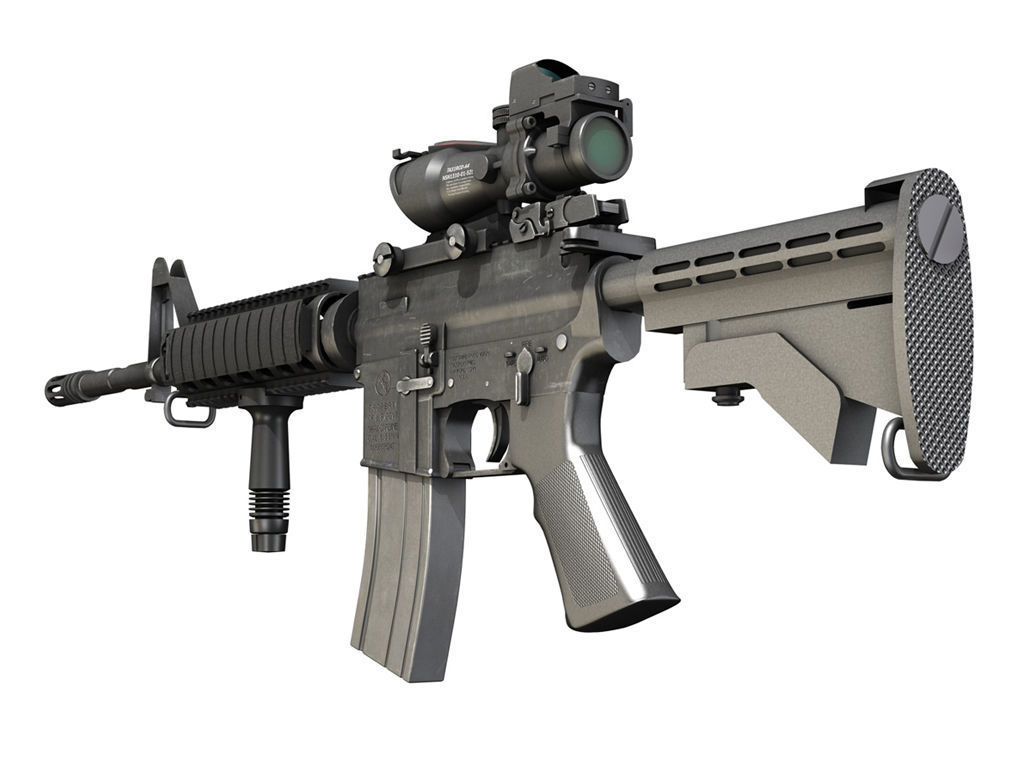 Colt M4A1 Sopmod ACOG 3D model_3