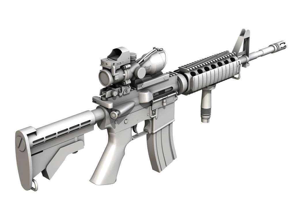 Colt M4A1 Sopmod ACOG 3D model_11