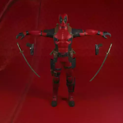 Deadpool Low-poly 3D model