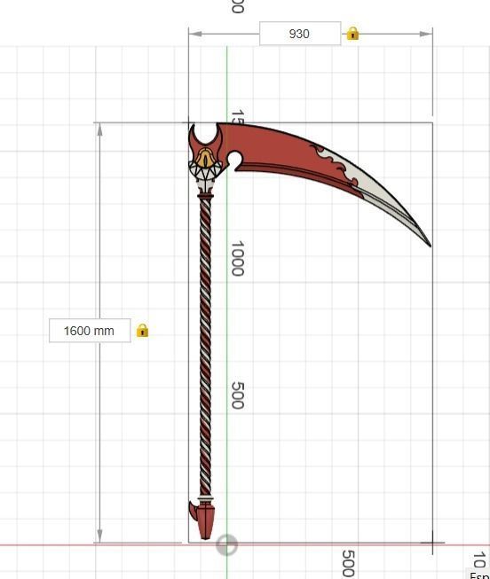 Fortnite - Hazbin hotel emote scythe 3D print model_3