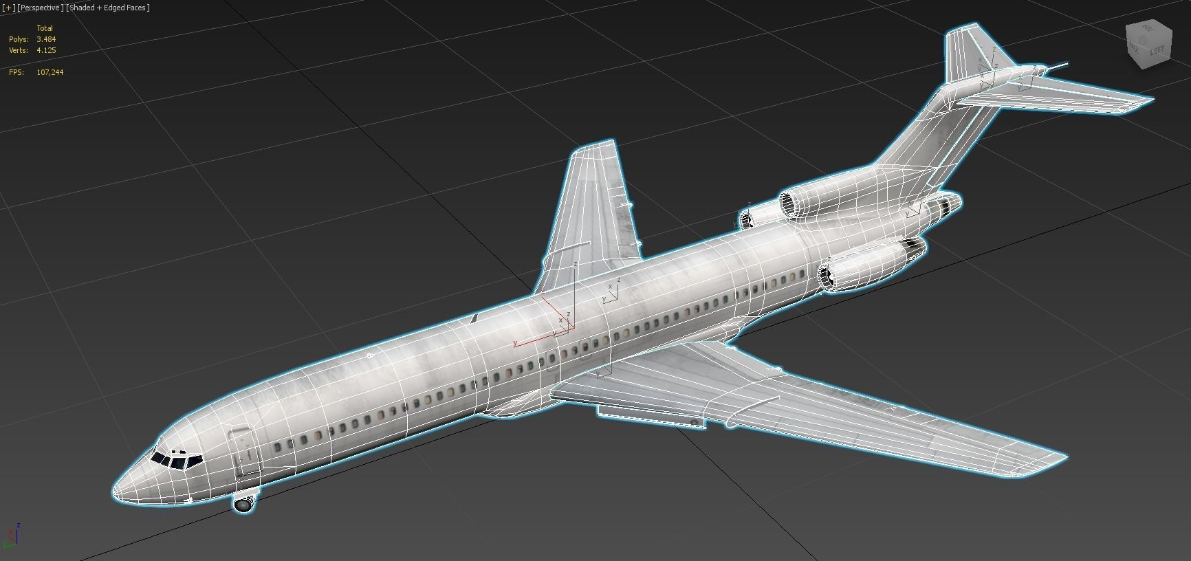 B727-200 derelict scrapyard low poly Low-poly 3D model_18
