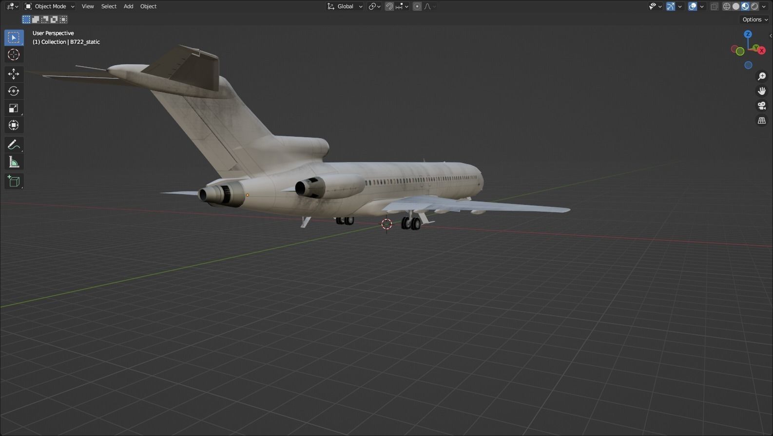 B727-200 derelict scrapyard low poly Low-poly 3D model_17