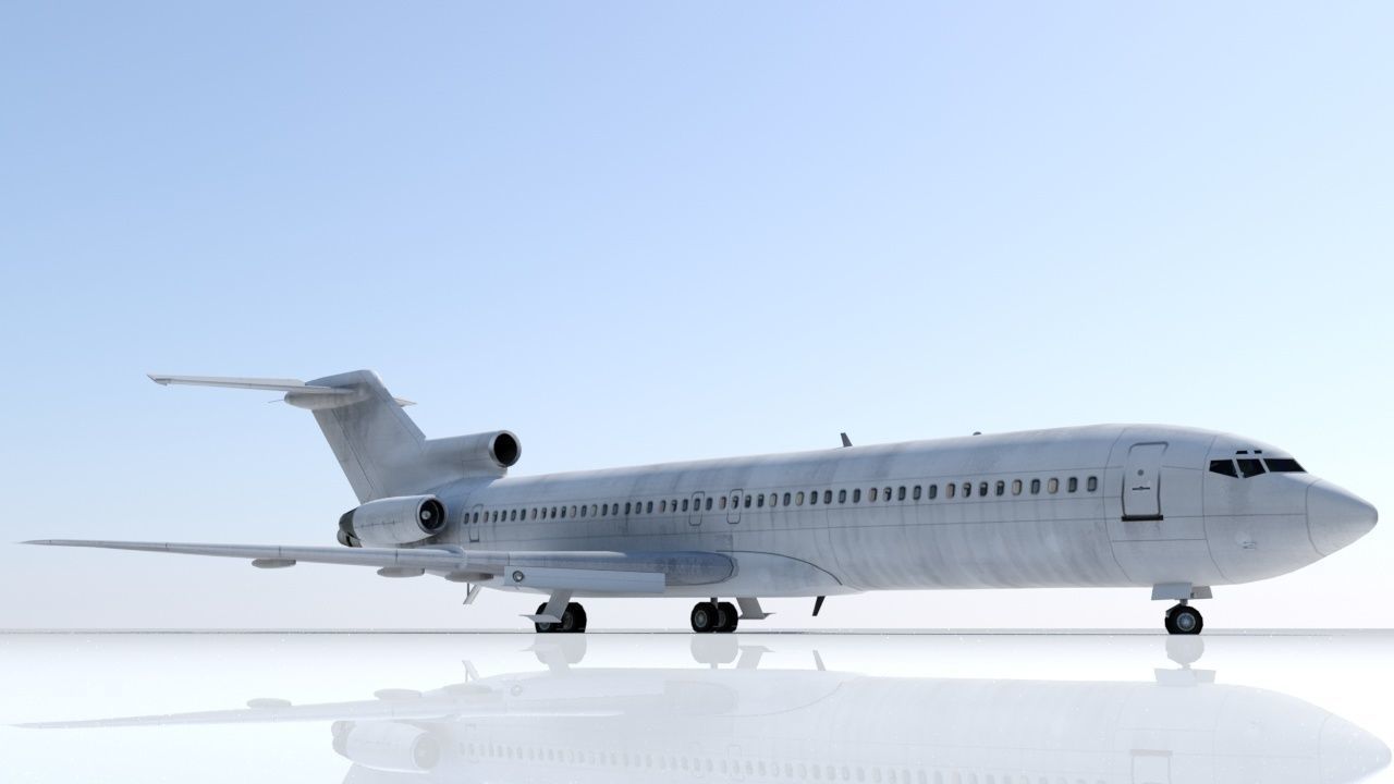 B727-200 derelict scrapyard low poly Low-poly 3D model_6