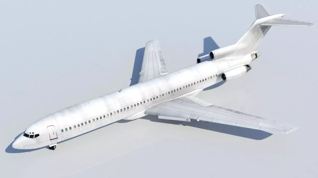 B727-200 derelict scrapyard low poly Low-poly 3D model_0