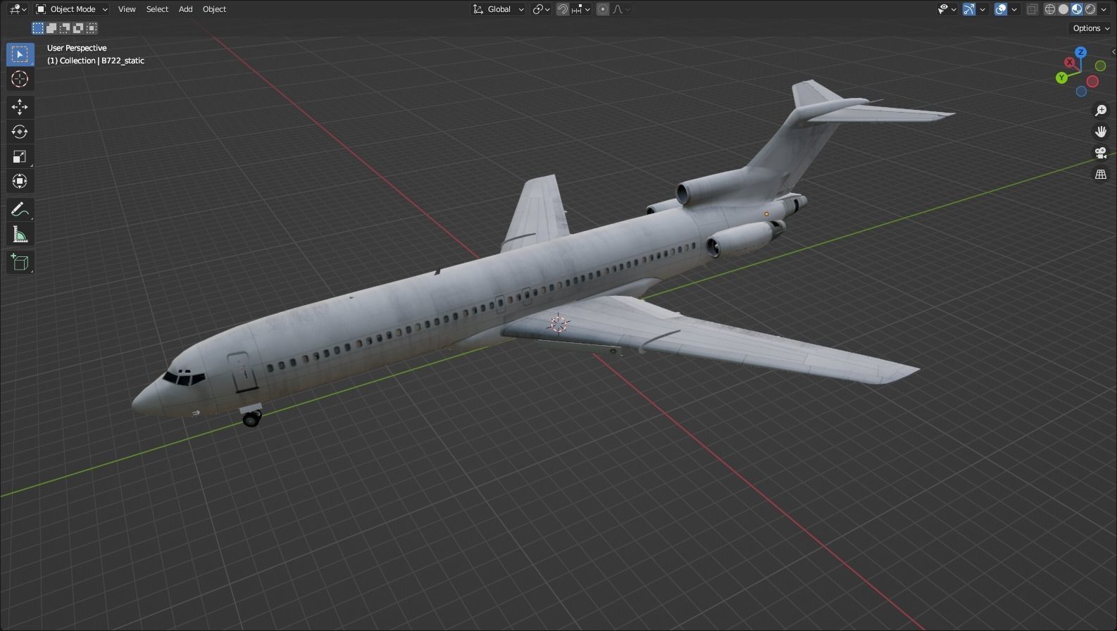 B727-200 derelict scrapyard low poly Low-poly 3D model_16