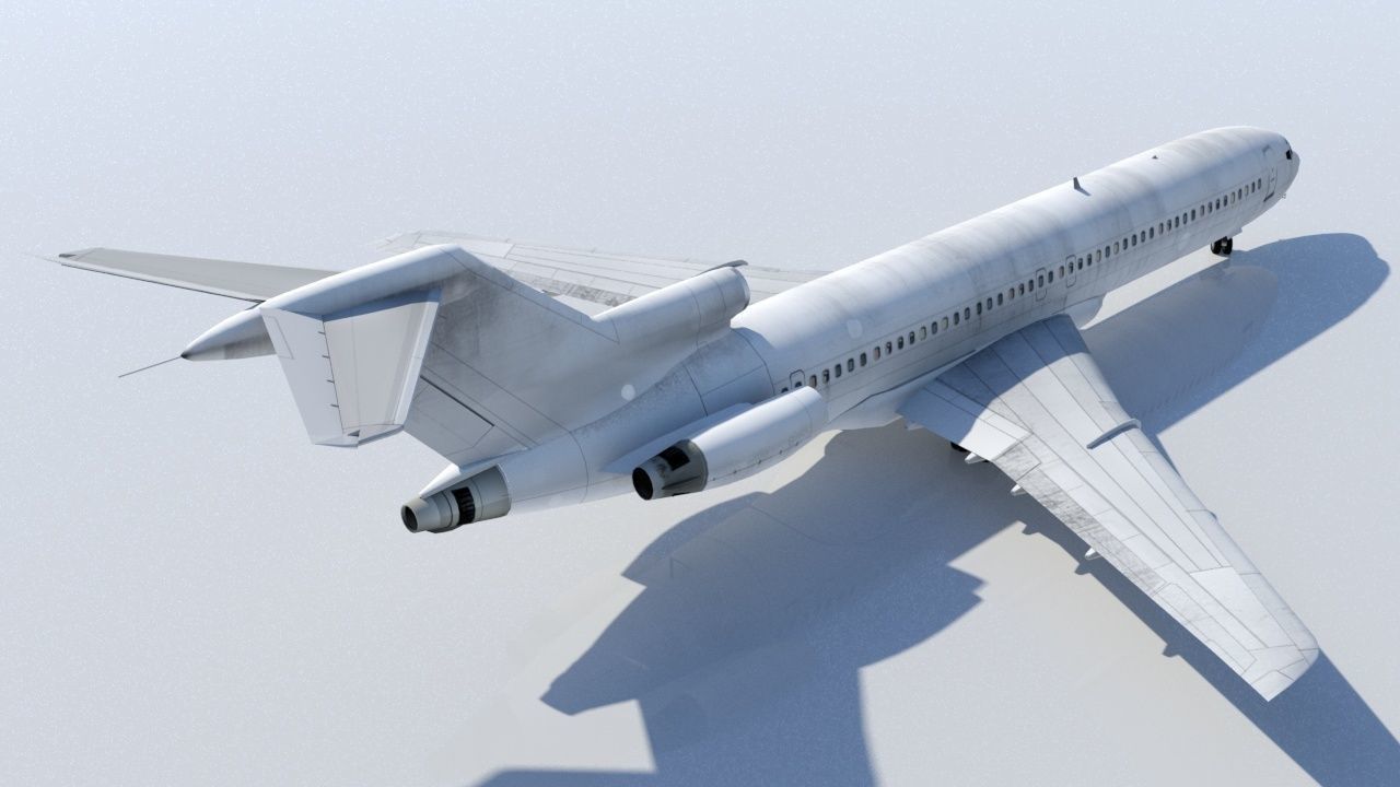 B727-200 derelict scrapyard low poly Low-poly 3D model_4