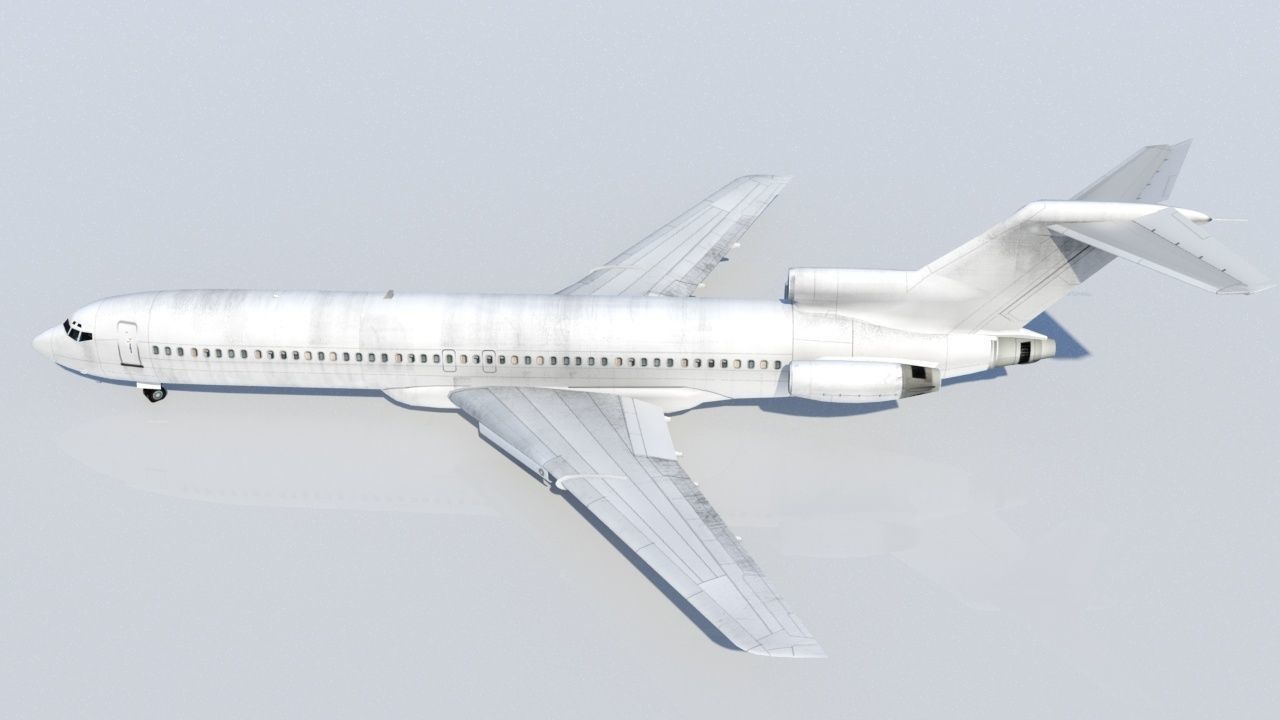 B727-200 derelict scrapyard low poly Low-poly 3D model_1