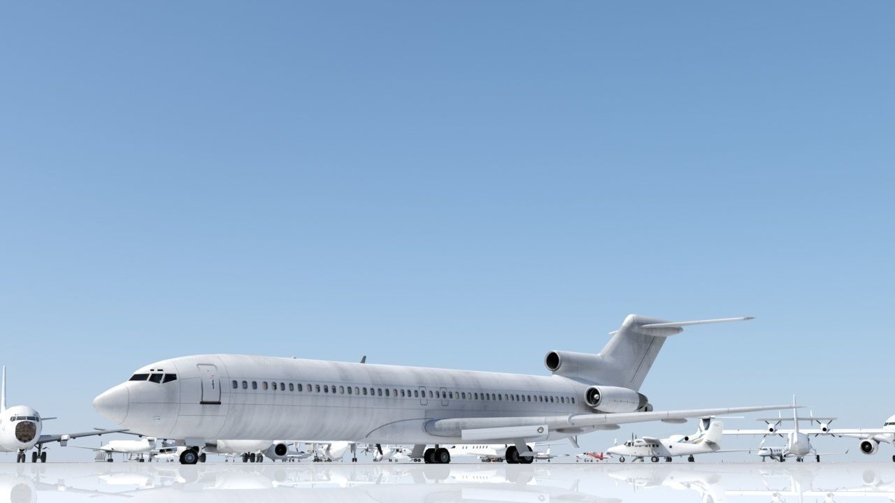 B727-200 derelict scrapyard low poly Low-poly 3D model_9