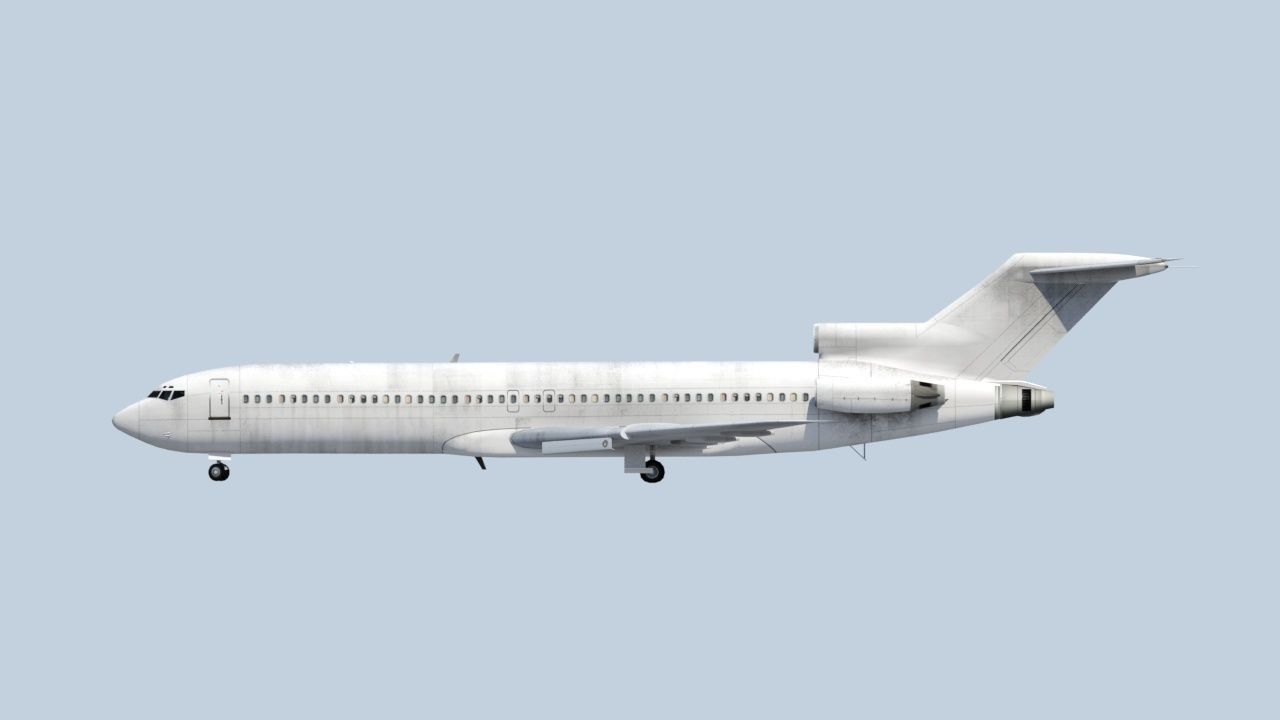 B727-200 derelict scrapyard low poly Low-poly 3D model_10