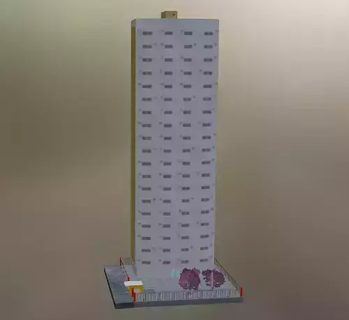 Modelo 3d de edificio brasileiro para jogos Low-poly 3D model