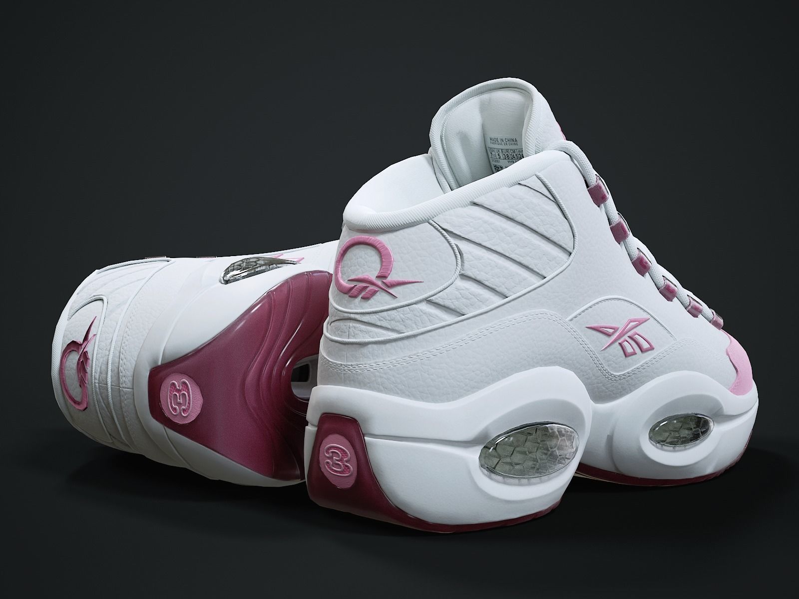 Reebok Question sneaker Low-poly 3D model_7
