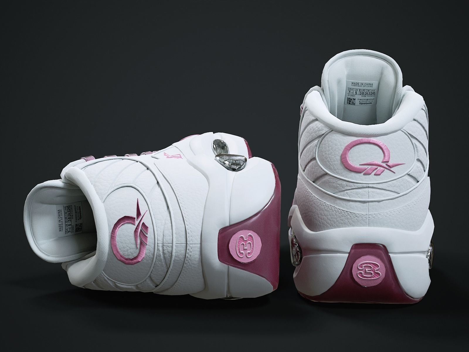 Reebok Question sneaker Low-poly 3D model_6