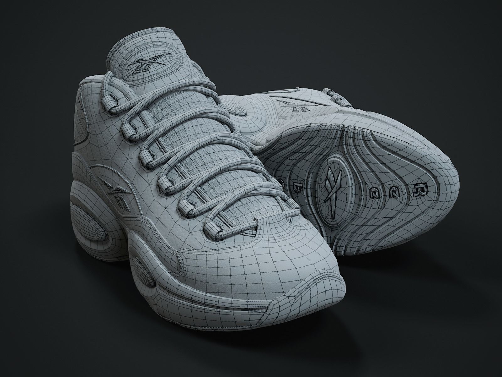 Reebok Question sneaker Low-poly 3D model_11