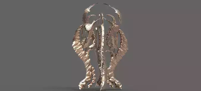 Dantes Spine Tower Font  Low-poly 3D model