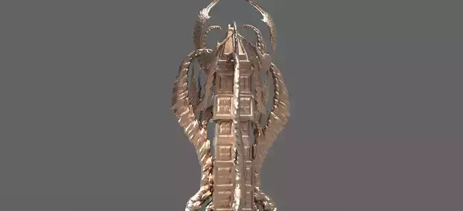 Dantes Spine Tower Obelisk  Low-poly 3D model