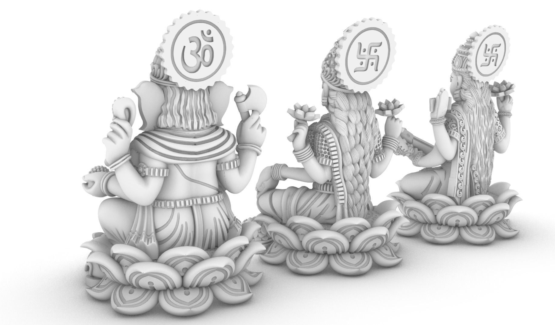 LaxmiJi SarswatiJi  GaneshJi 3D print model_5