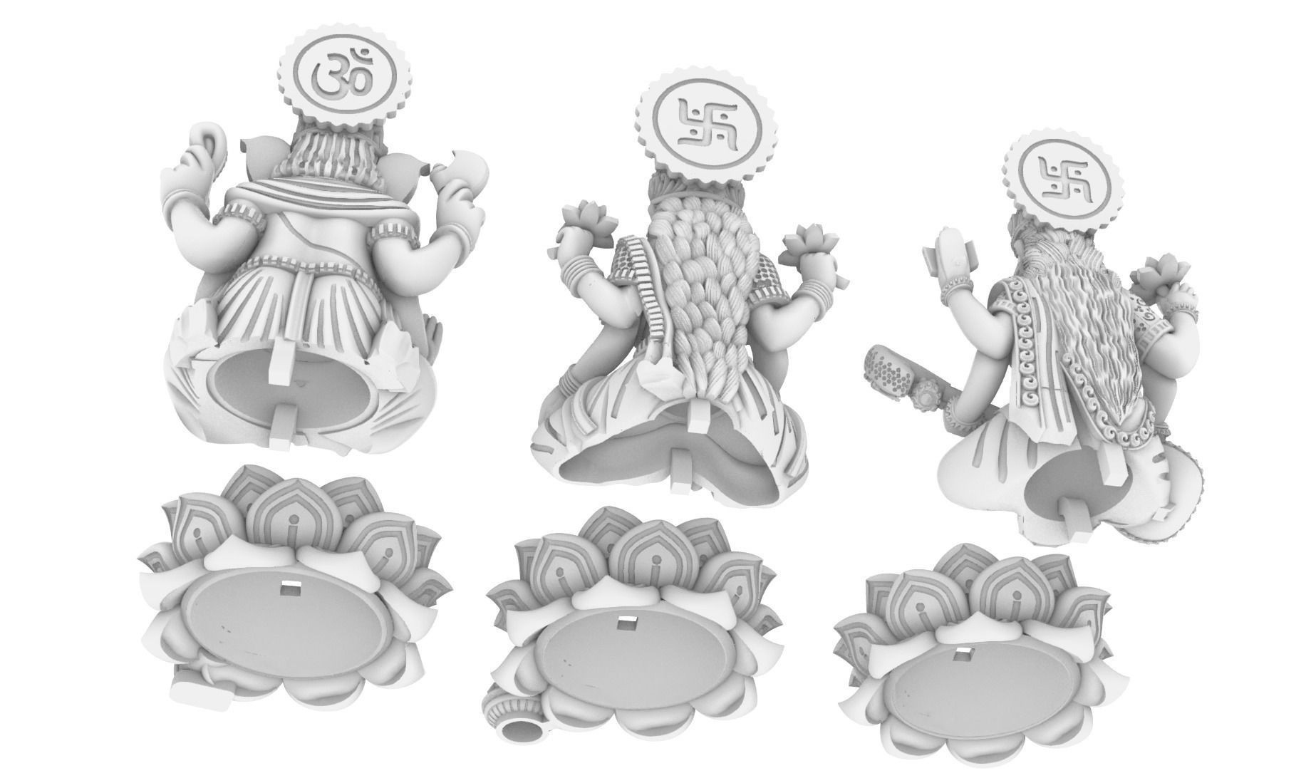 LaxmiJi SarswatiJi  GaneshJi 3D print model_3
