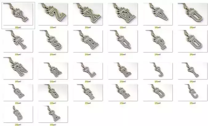 Alphabet English Letter Pendant Font Version 2 Album