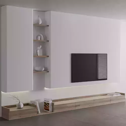 TV Wall Set 05 3D model