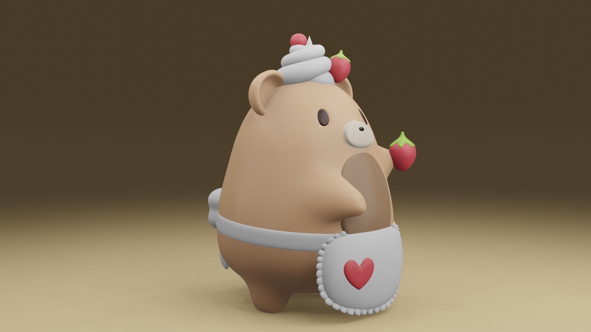 chef bear 3D print model_8