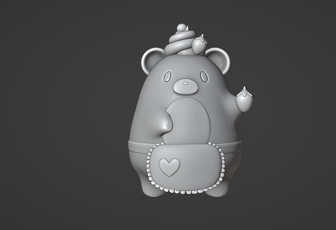 chef bear 3D print model_2