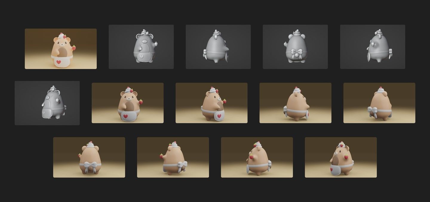 chef bear 3D print model_1