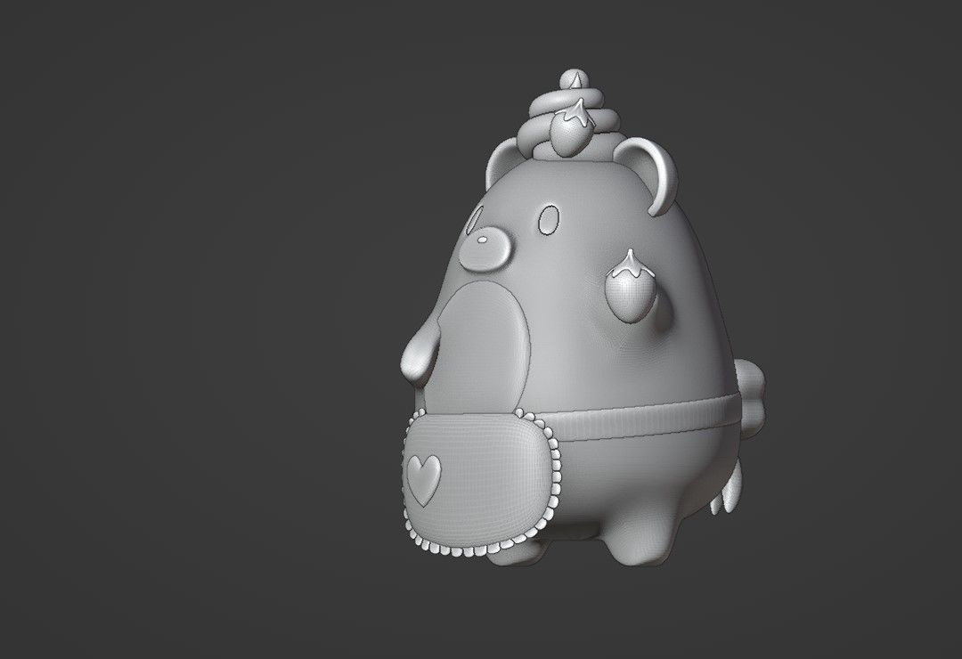 chef bear 3D print model_6