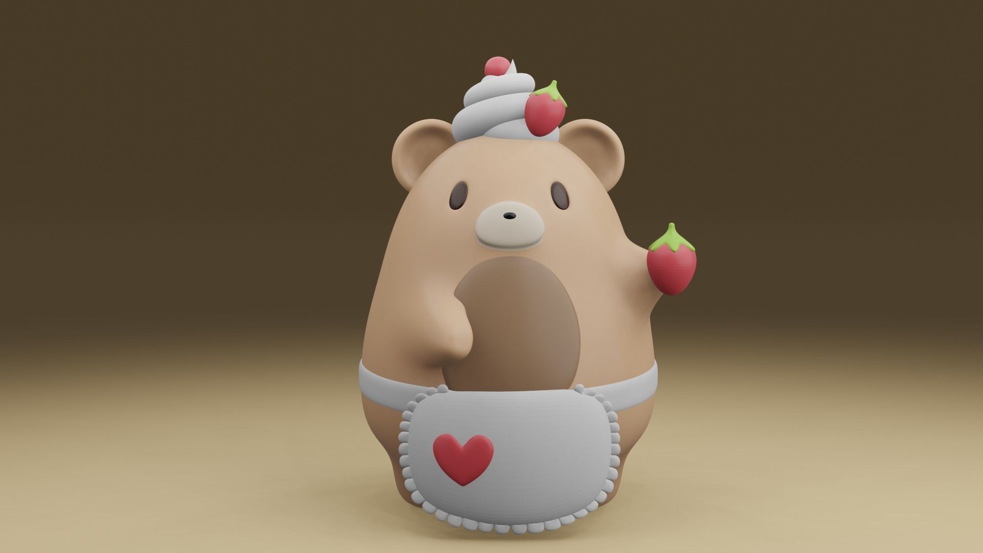 chef bear 3D print model_7