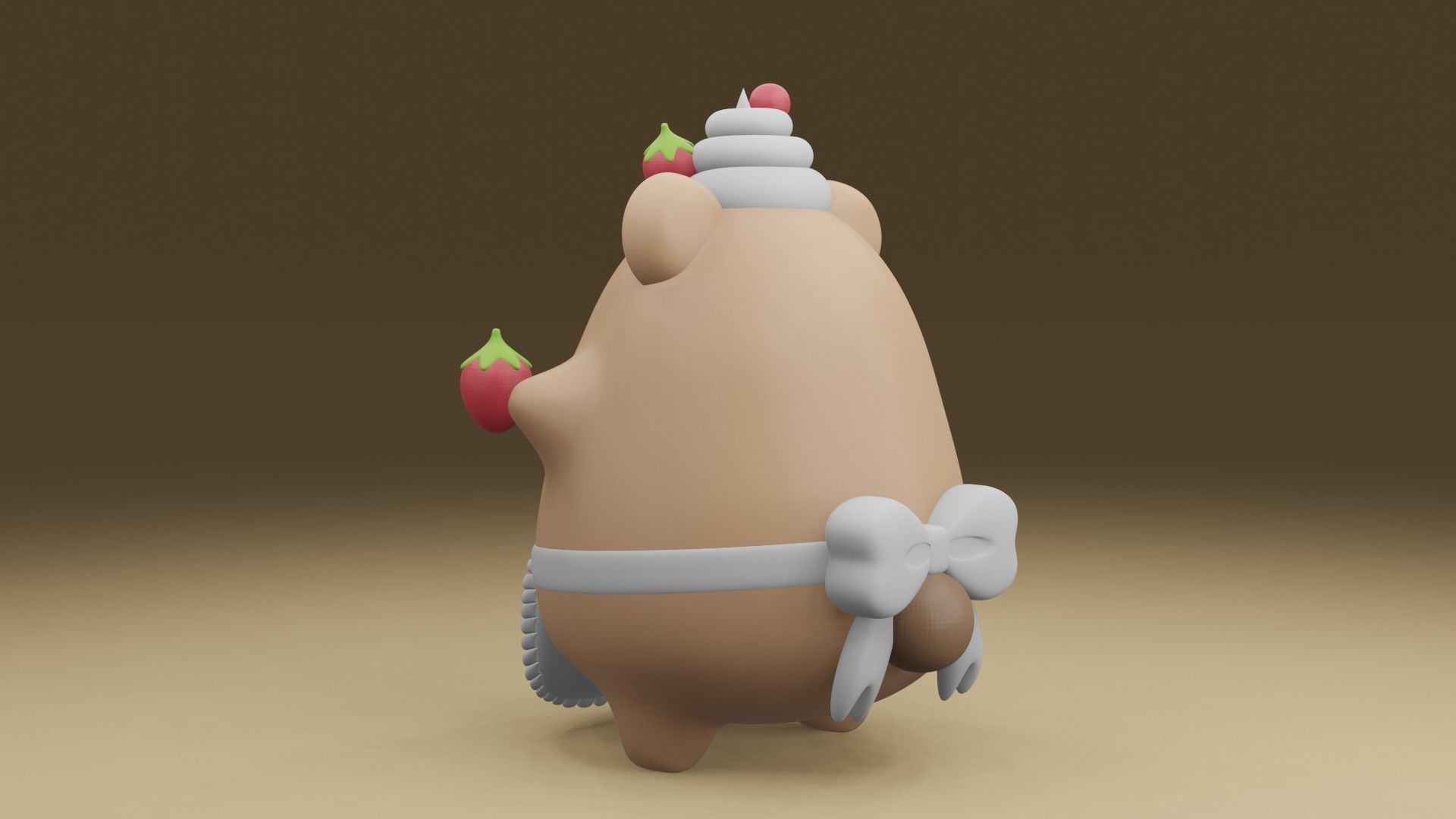 chef bear 3D print model_12