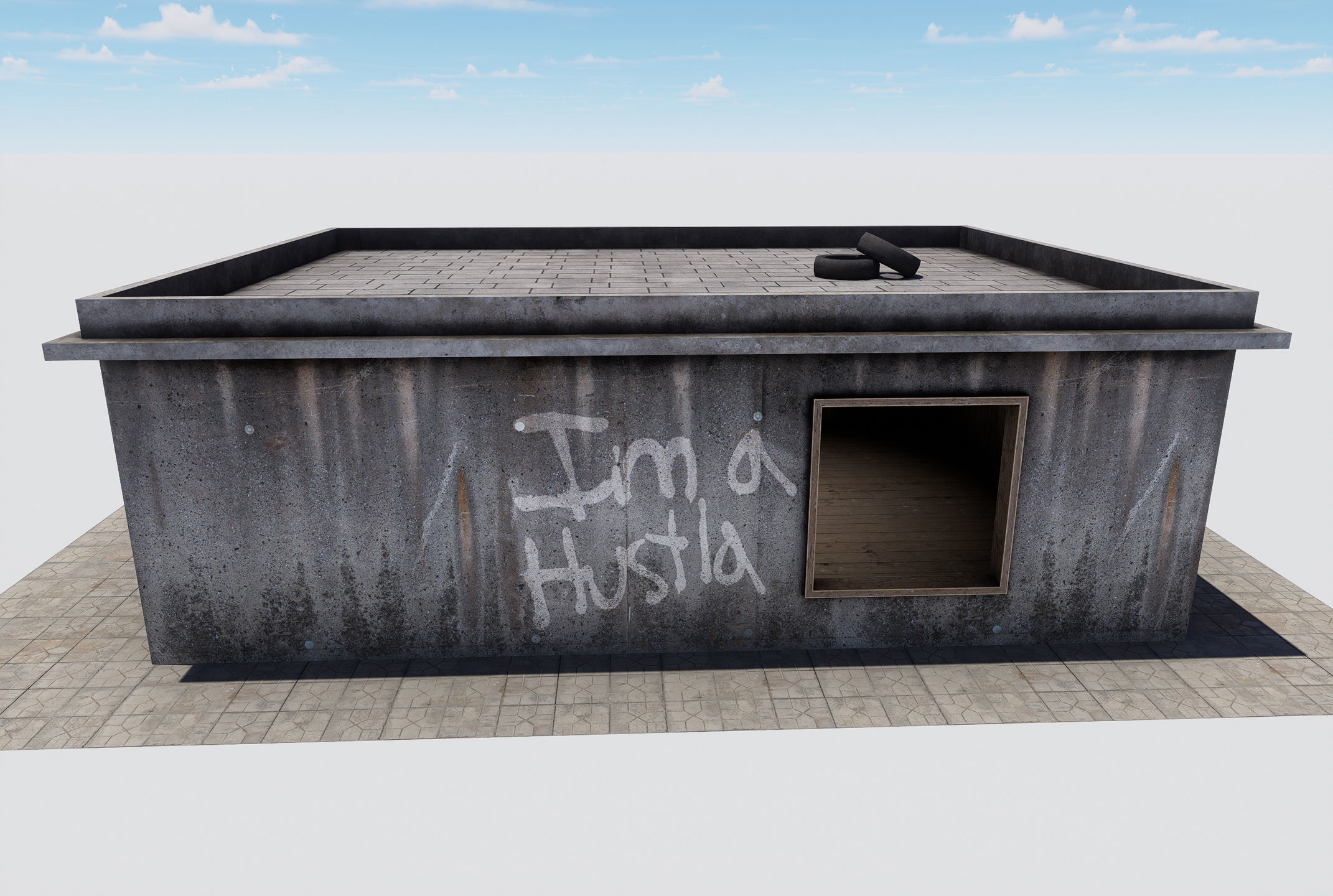 Old Building game ready  Low-poly 3D model_5