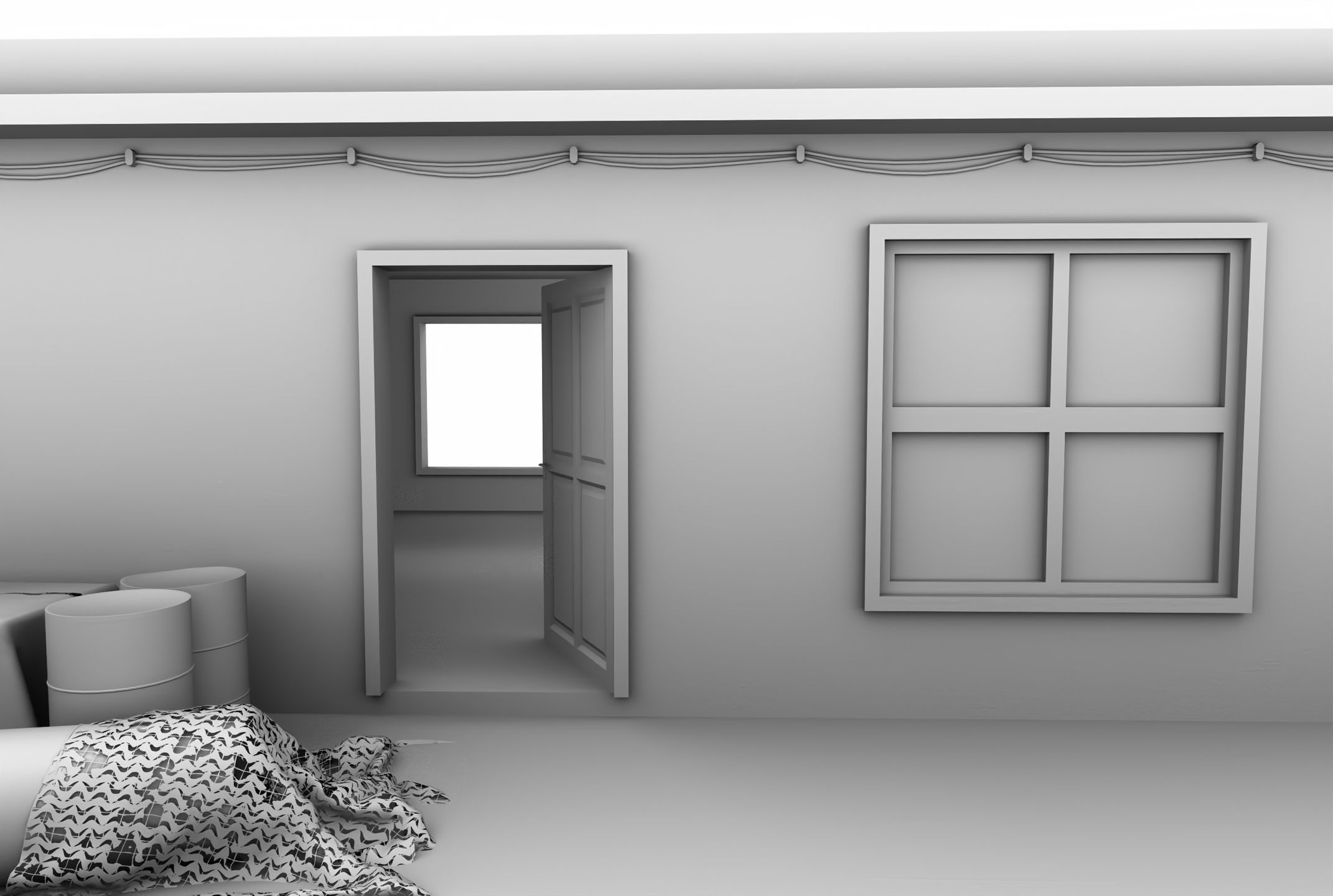 Old Building game ready  Low-poly 3D model_9