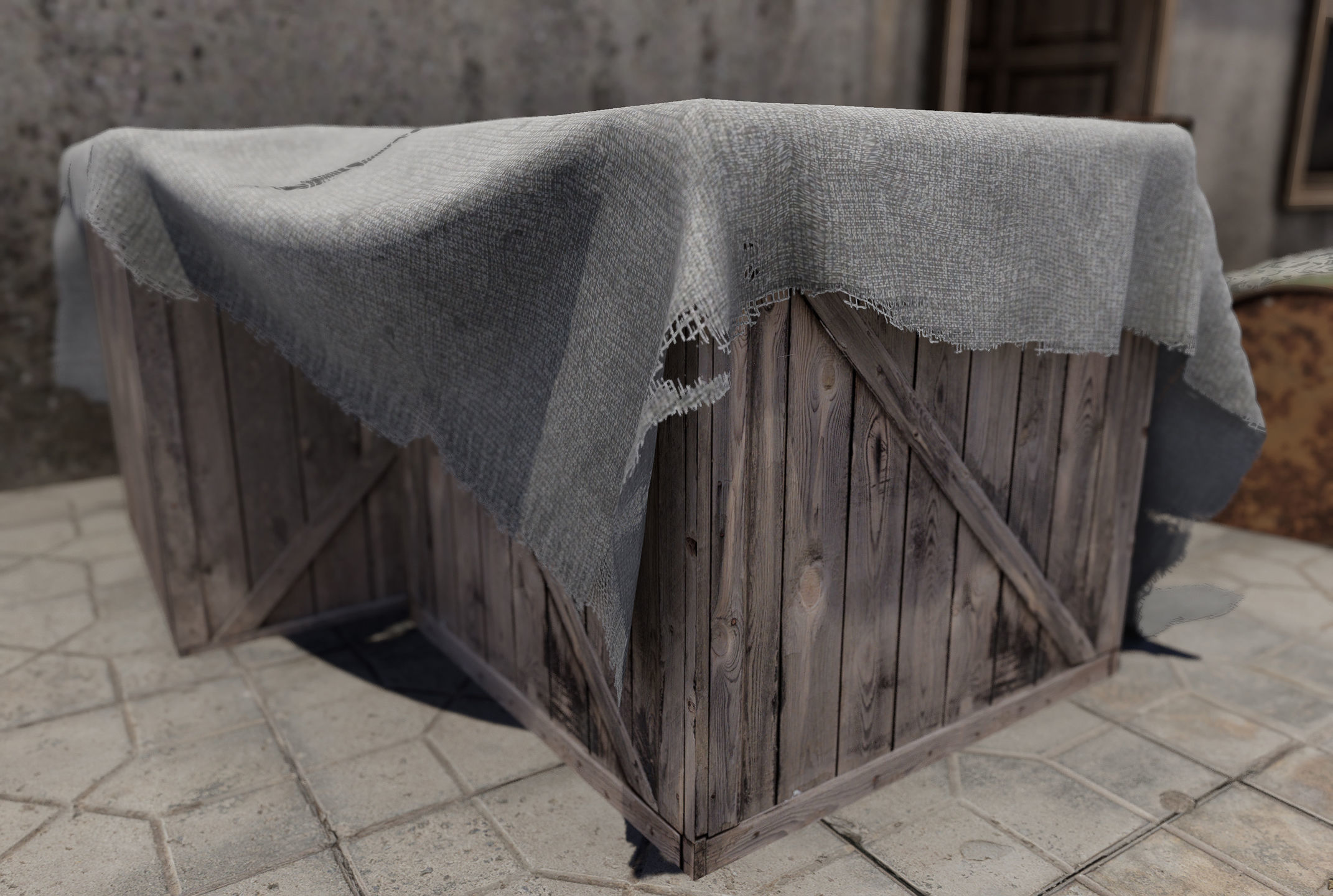 Old Building game ready  Low-poly 3D model_10