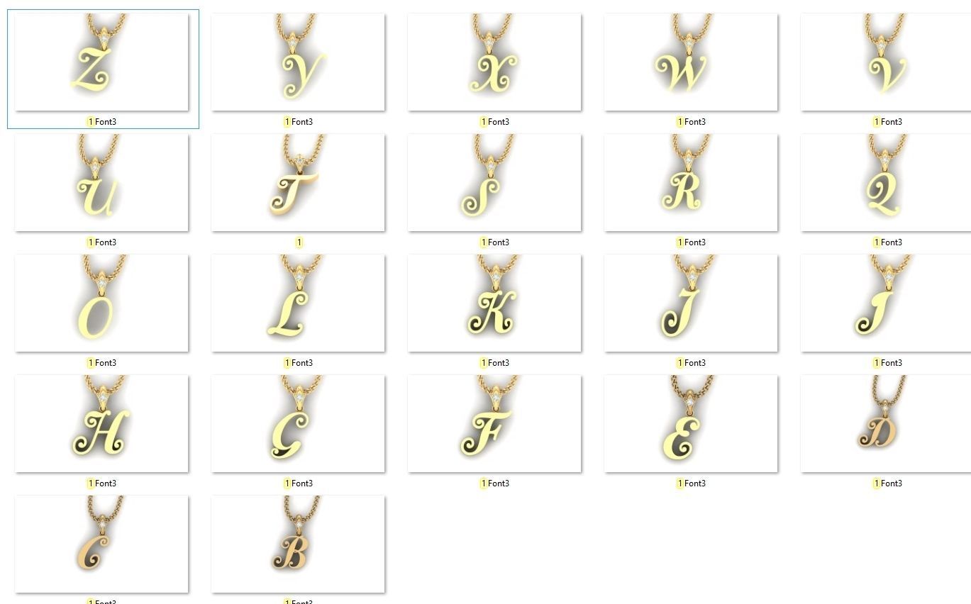 Alphabet English Letter Pendant Version 3 Album 3D model 3D printable ...