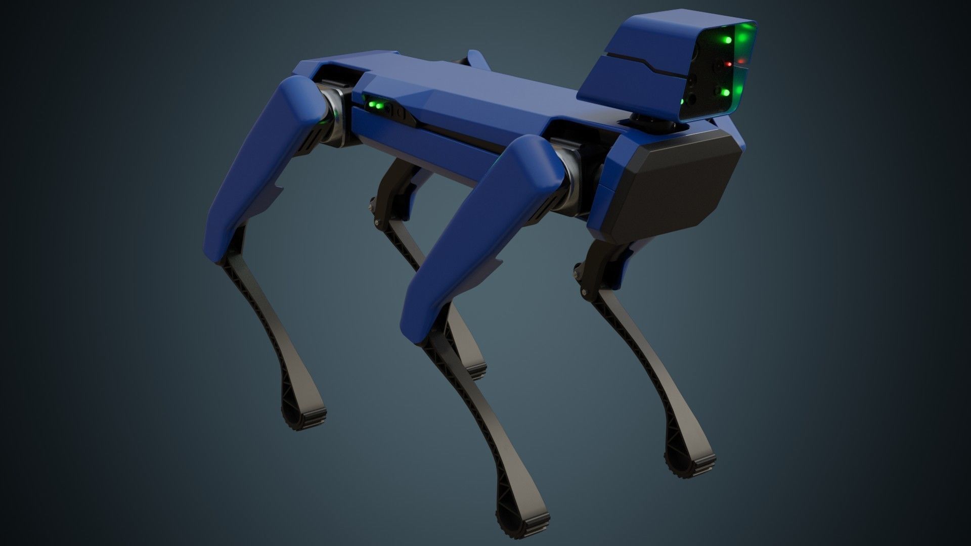 Robot Dog 1A Low-poly 3D model_4
