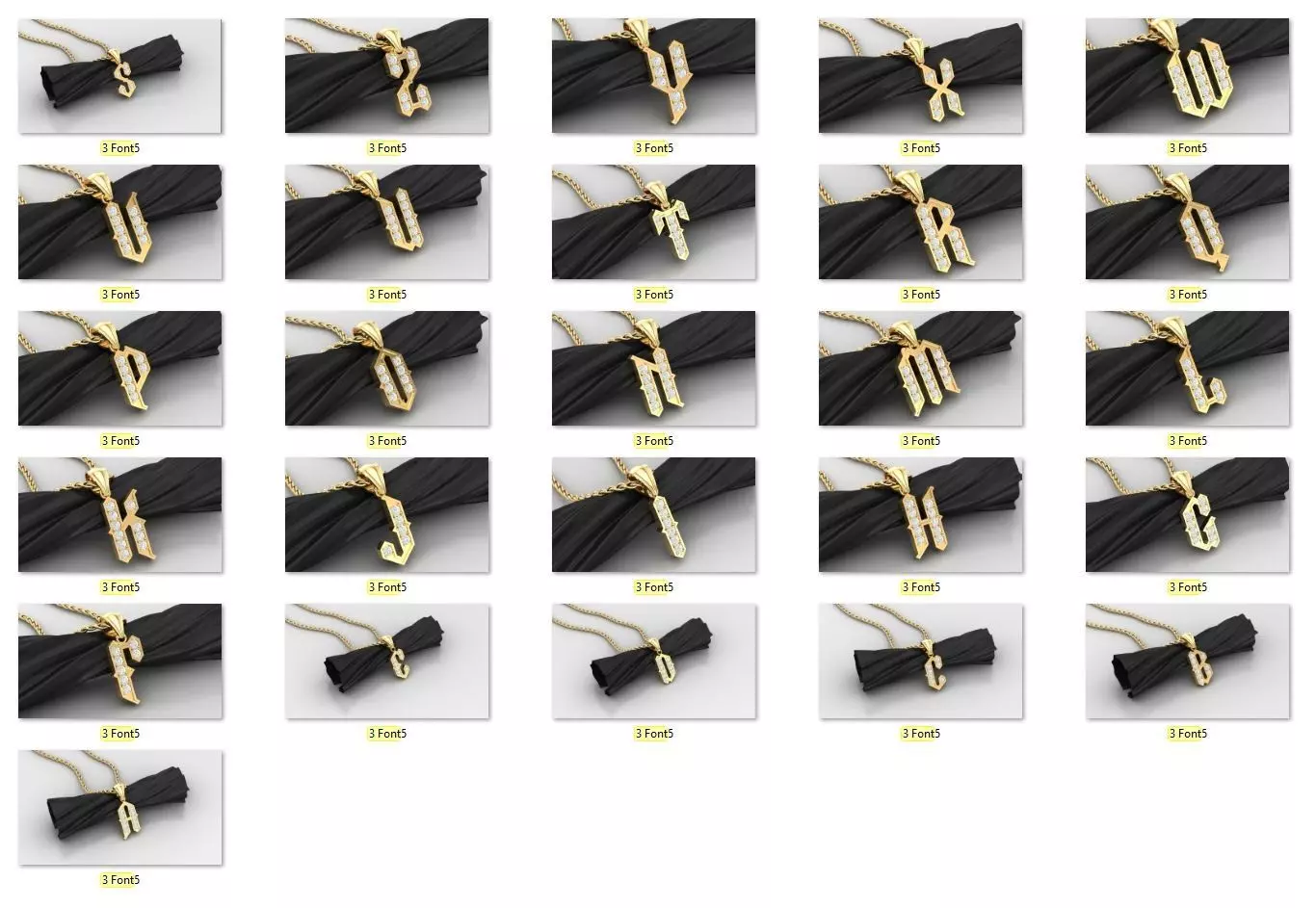 Alphabet Pendant Version 5 Letter English Album 3D print model