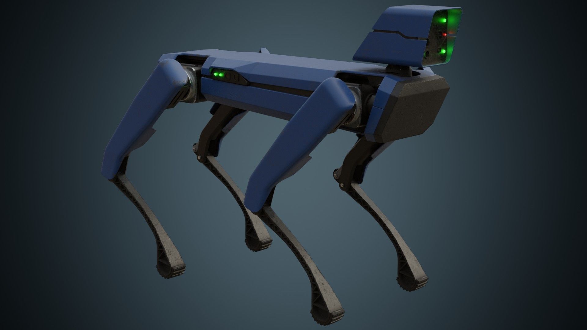 Robot Dog 1B Low-poly 3D model_4