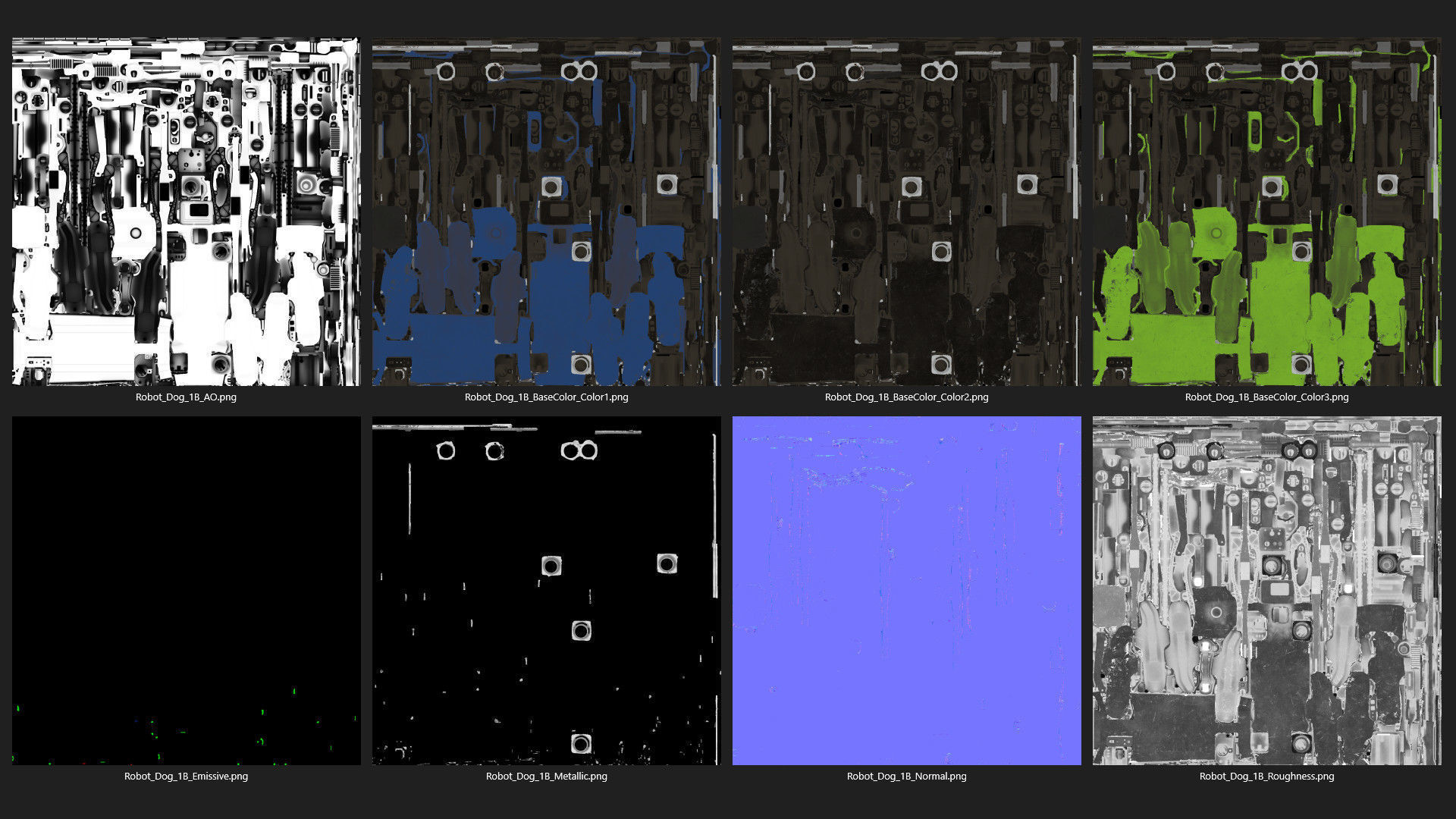 Robot Dog 1B Low-poly 3D model_12