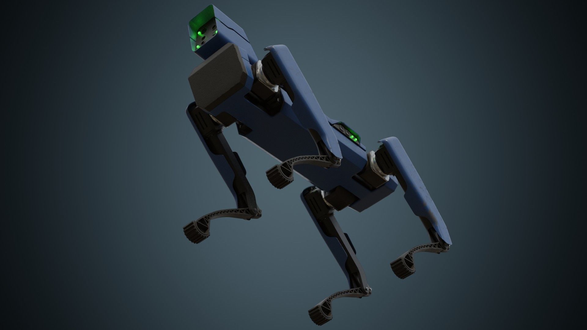 Robot Dog 1B Low-poly 3D model_7