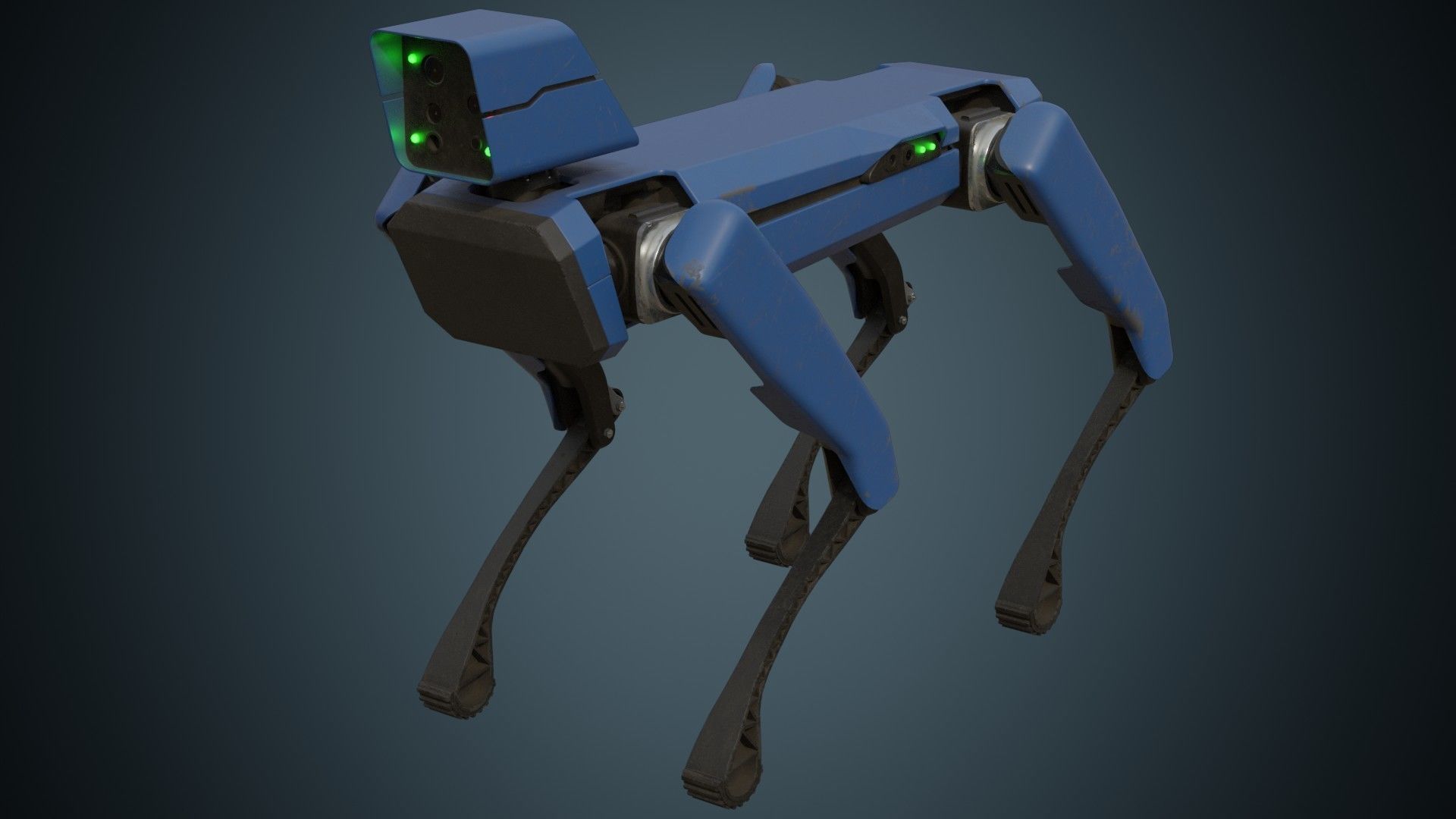 Robot Dog 1B Low-poly 3D model_3