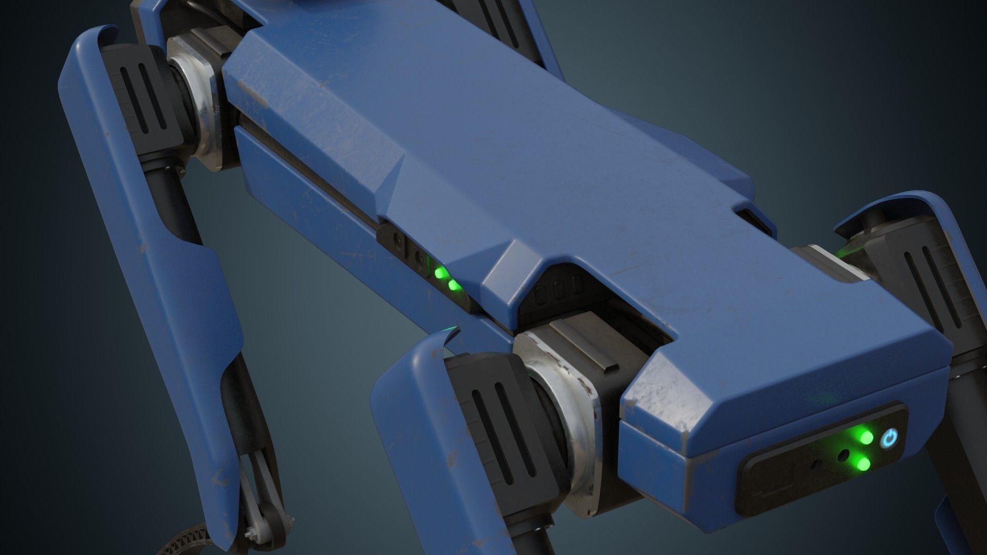 Robot Dog 1B Low-poly 3D model_8