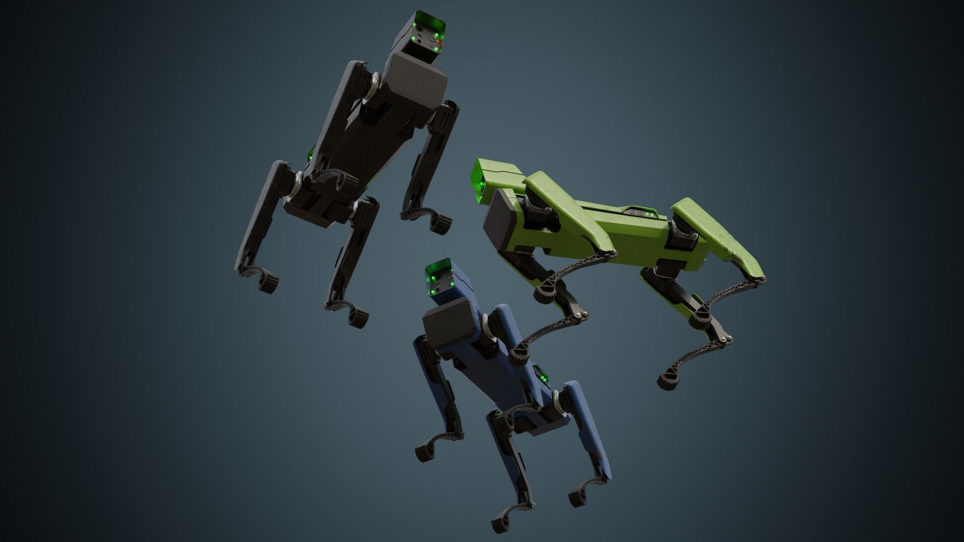 Robot Dog 1B Low-poly 3D model_2