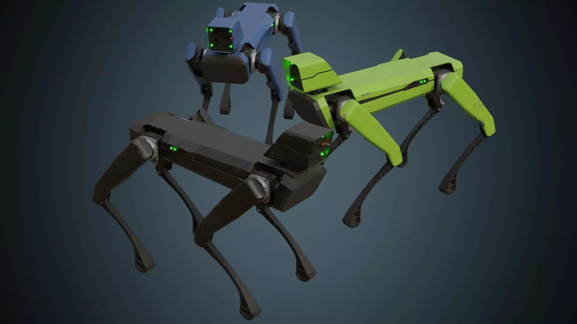 Robot Dog 1B Low-poly 3D model_0