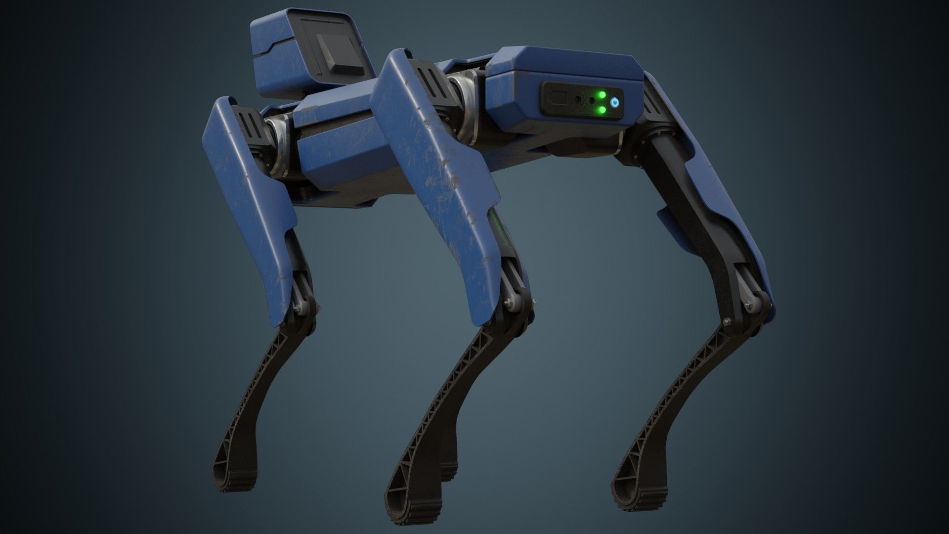 Robot Dog 1B Low-poly 3D model_6