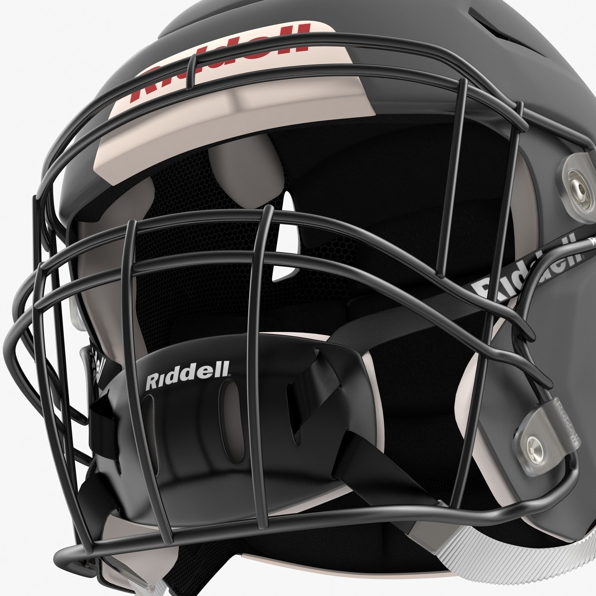 Riddel Speedflex Helmet Gray Matte Low-poly 3D model_21