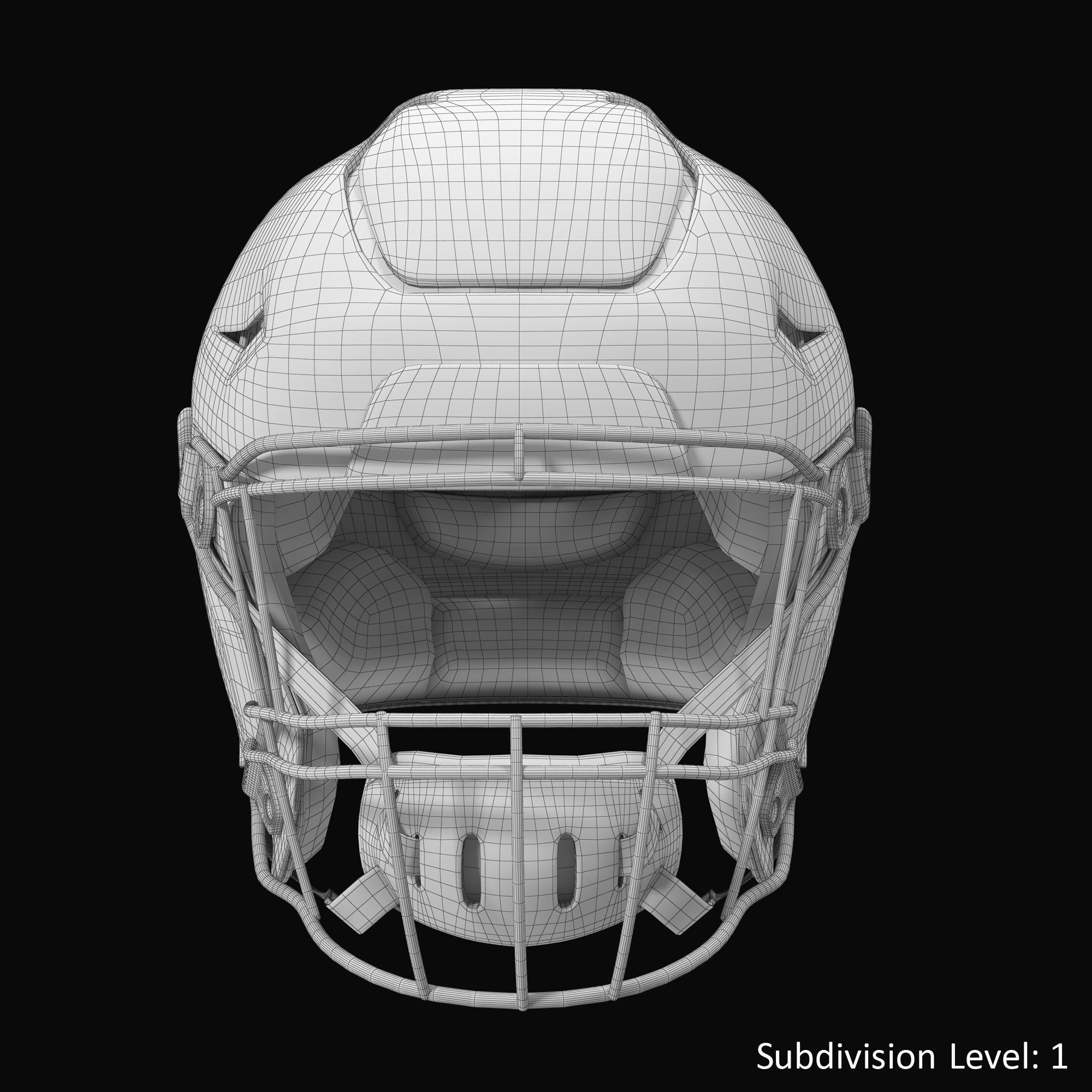 Riddel Speedflex Helmet Gray Matte Low-poly 3D model_5