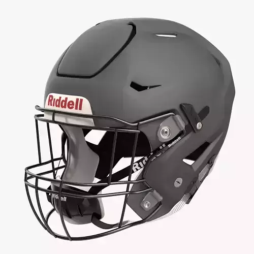 Riddel Speedflex Helmet Gray Matte Low-poly 3D model