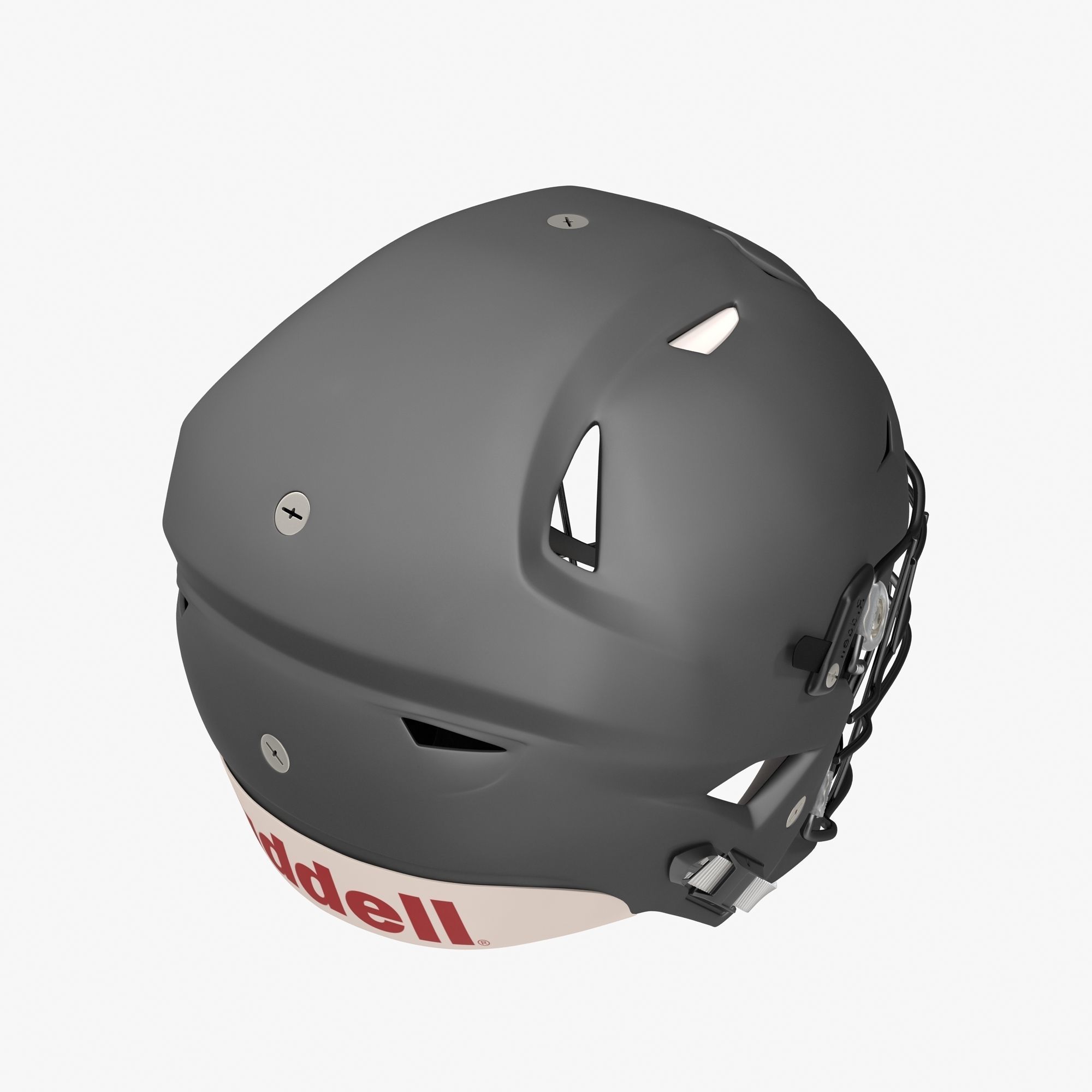 Riddel Speedflex Helmet Gray Matte Low-poly 3D model_9