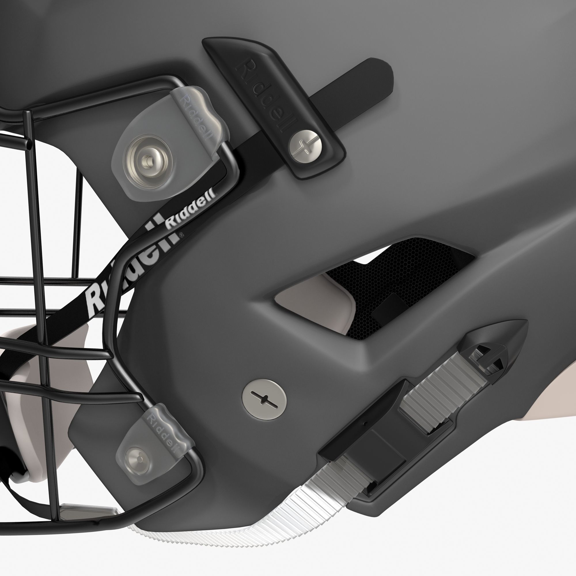Riddel Speedflex Helmet Gray Matte Low-poly 3D model_18