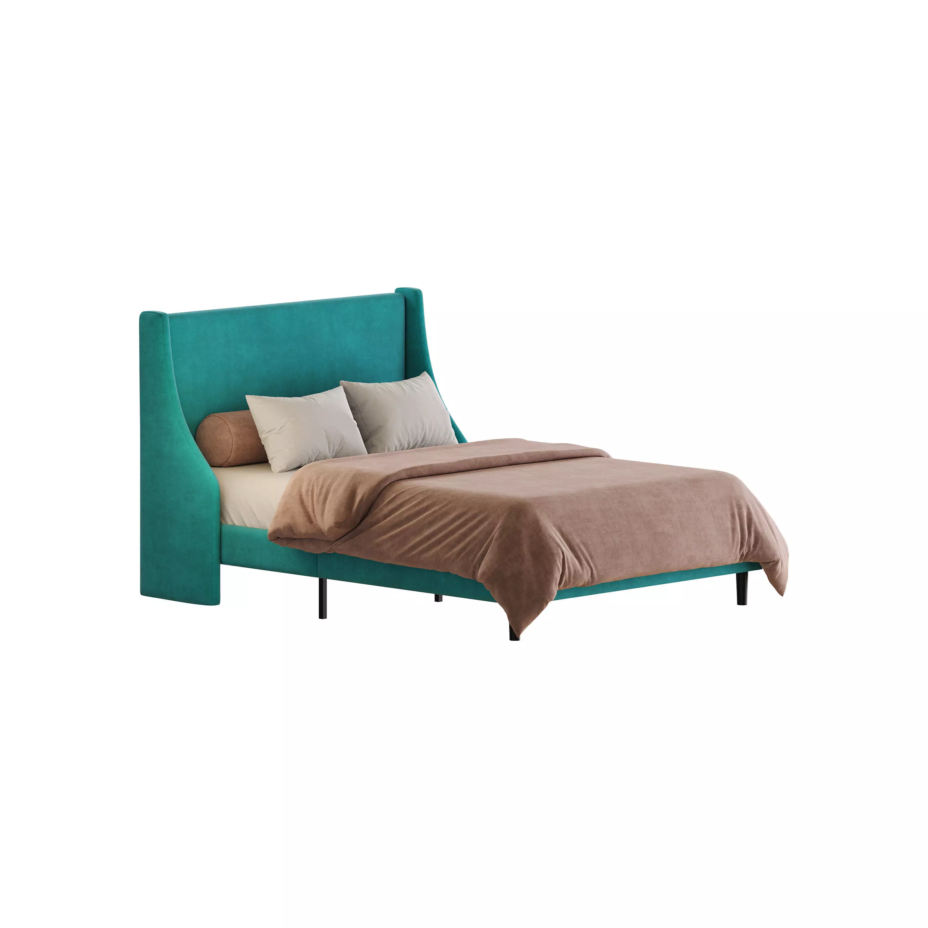 Amolife Upholstered Bed 3D model_0